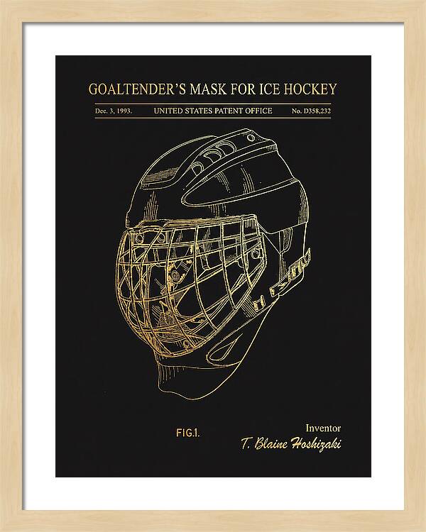 Goaltender's Mask For Ice Hockey Gold Patent Usd358232s