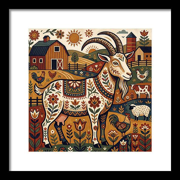 Goat In A Vibrant Farm Scene