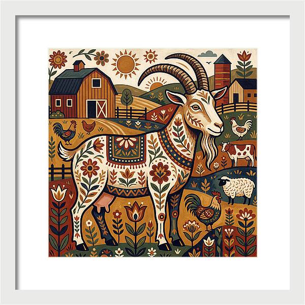 Goat In A Vibrant Farm Scene