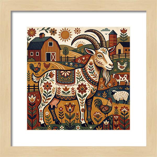 Goat In A Vibrant Farm Scene