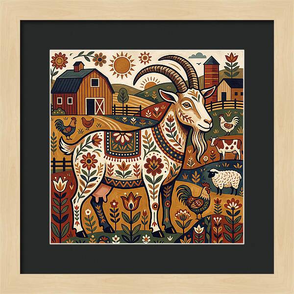 Goat In A Vibrant Farm Scene