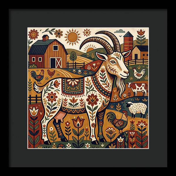 Goat In A Vibrant Farm Scene