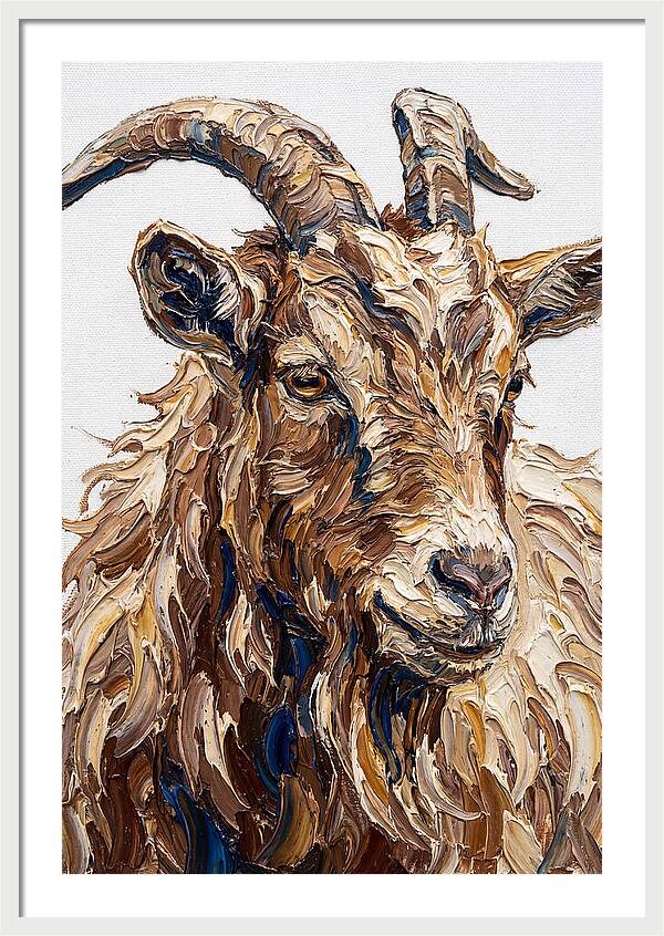 Goat In Textured Brushstrokes