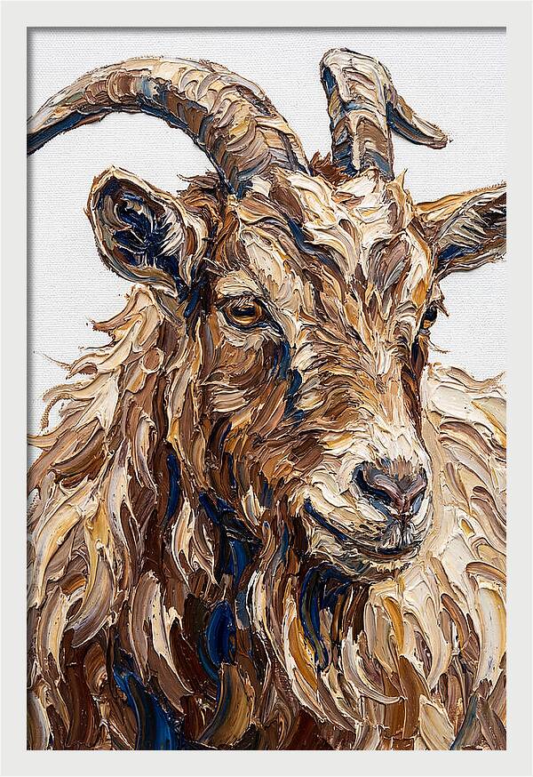 Goat In Textured Brushstrokes