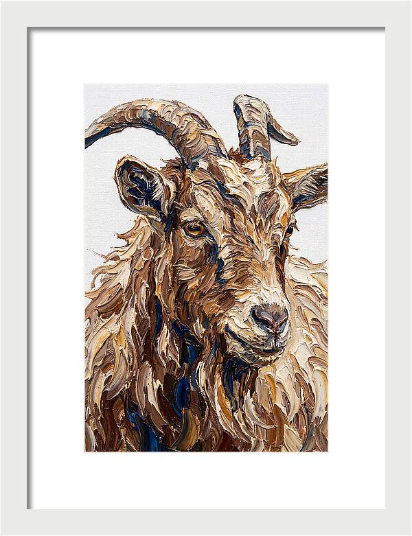 Goat In Textured Brushstrokes