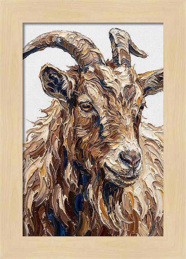 Goat In Textured Brushstrokes