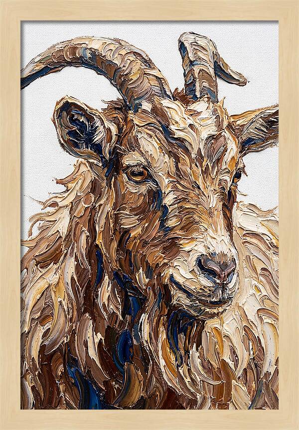 Goat In Textured Brushstrokes