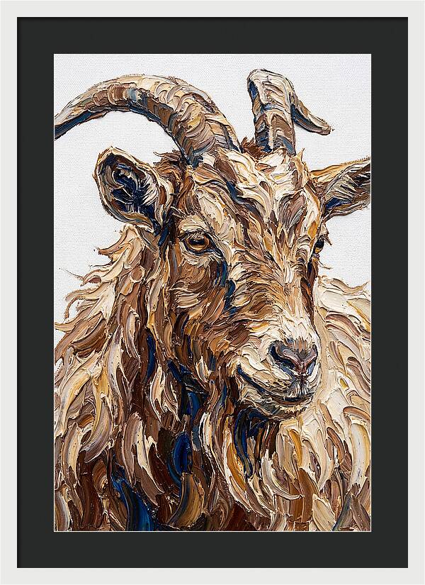 Goat In Textured Brushstrokes