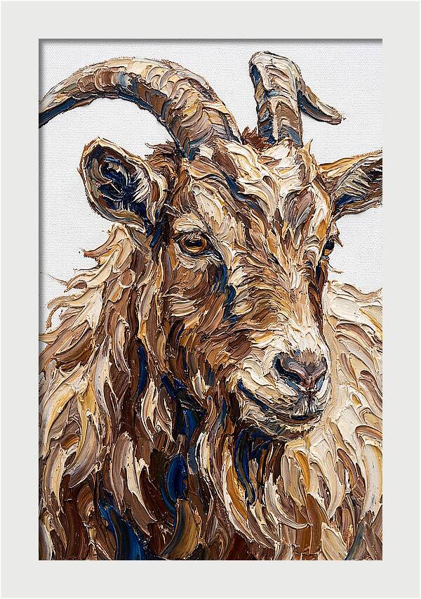 Goat In Textured Brushstrokes