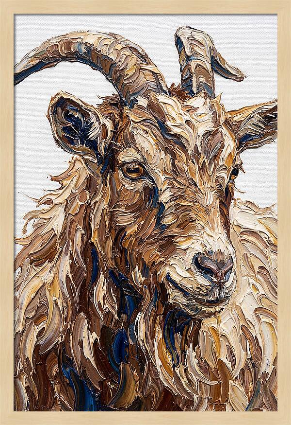 Goat In Textured Brushstrokes