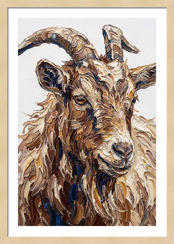 Goat In Textured Brushstrokes