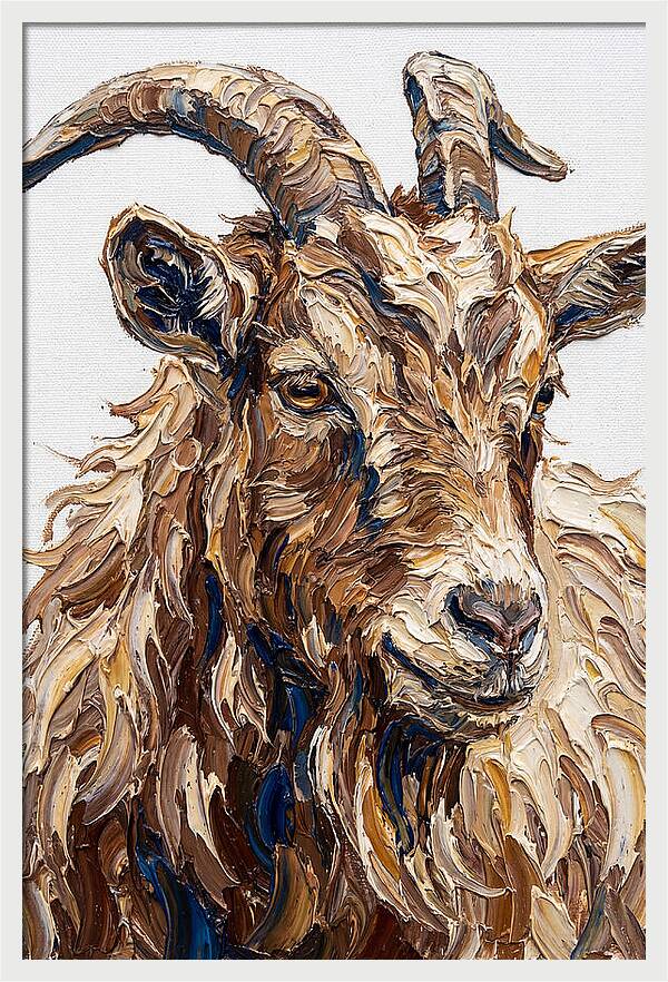 Goat In Textured Brushstrokes
