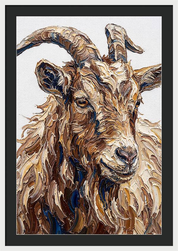 Goat In Textured Brushstrokes