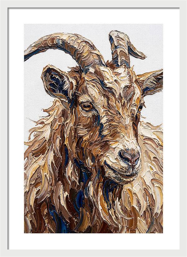 Goat In Textured Brushstrokes