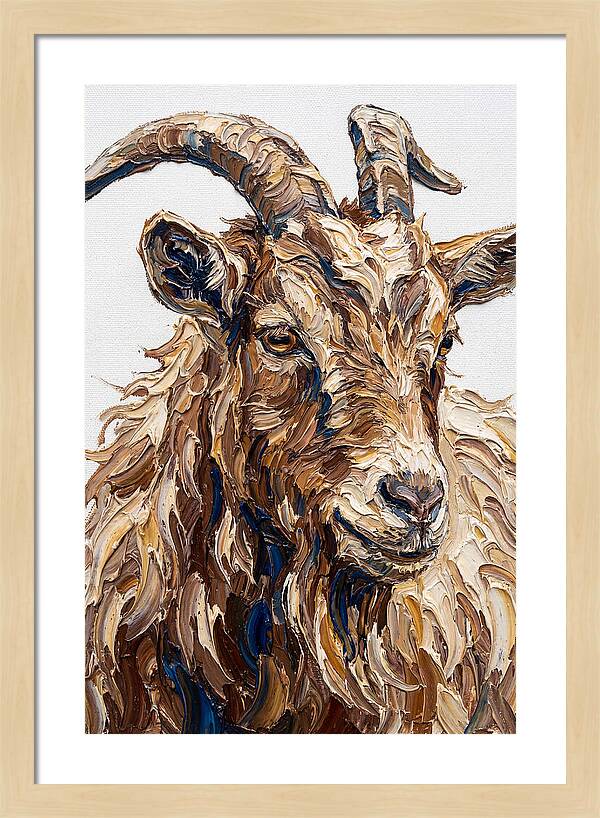 Goat In Textured Brushstrokes
