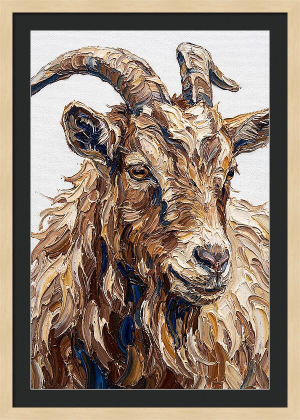 Goat In Textured Brushstrokes