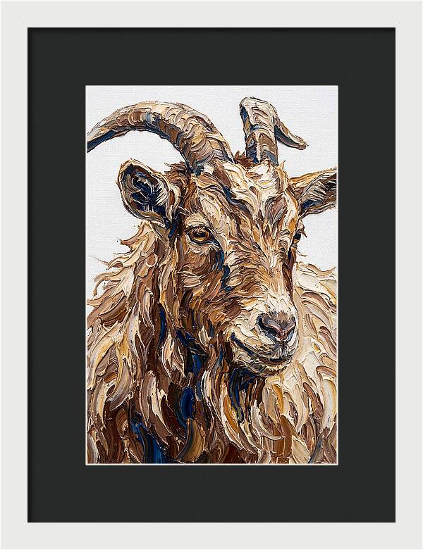 Goat In Textured Brushstrokes