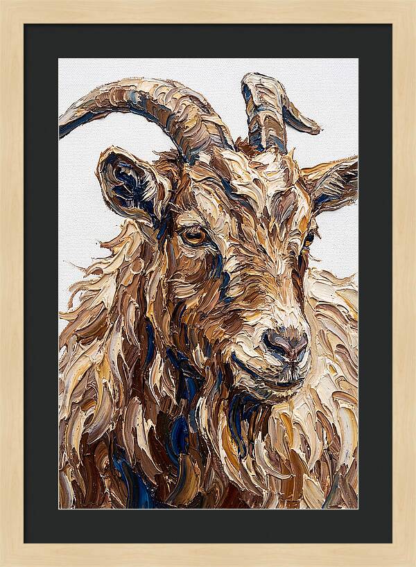 Goat In Textured Brushstrokes