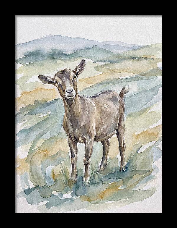 Goat In Watercolor Landscape