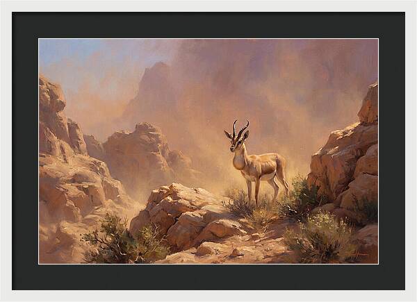 Goitered Gazelle In Desert Serenity