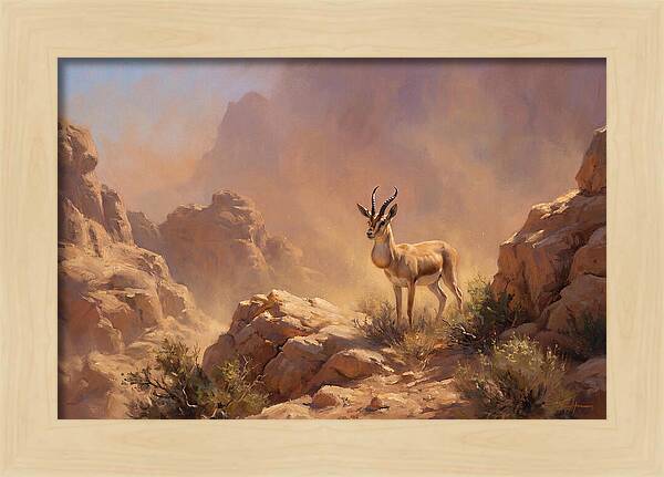 Goitered Gazelle In Desert Serenity