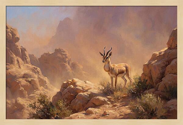 Goitered Gazelle In Desert Serenity