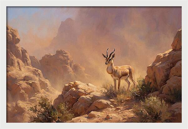 Goitered Gazelle In Desert Serenity