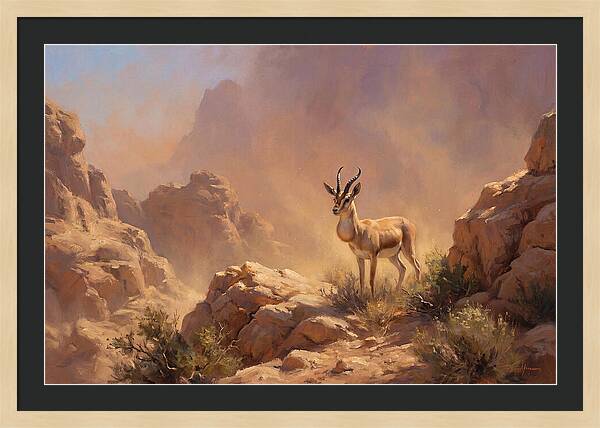 Goitered Gazelle In Desert Serenity