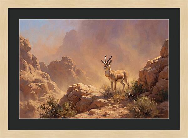 Goitered Gazelle In Desert Serenity