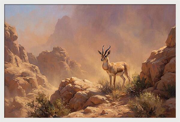 Goitered Gazelle In Desert Serenity
