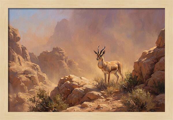 Goitered Gazelle In Desert Serenity