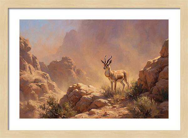 Goitered Gazelle In Desert Serenity