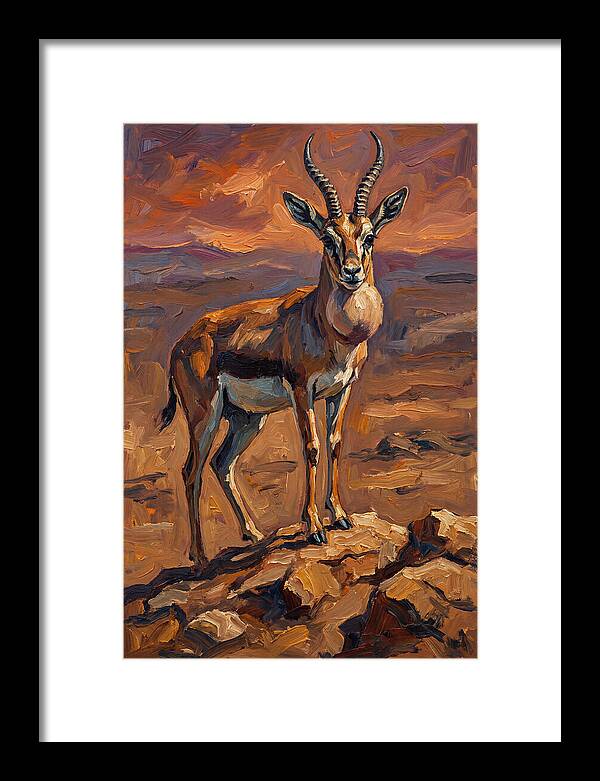 Goitered Gazelle In Expressionist Style