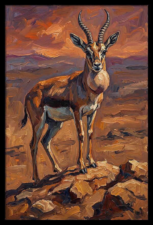 Goitered Gazelle In Expressionist Style
