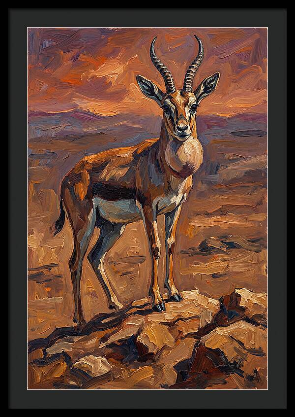 Goitered Gazelle In Expressionist Style