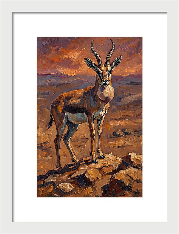 Goitered Gazelle In Expressionist Style
