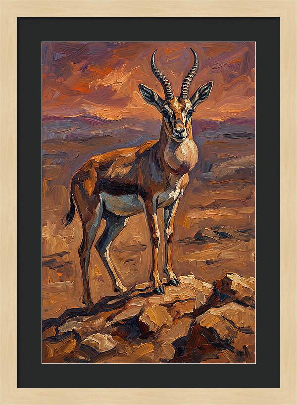 Goitered Gazelle In Expressionist Style