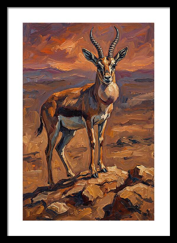 Goitered Gazelle In Expressionist Style