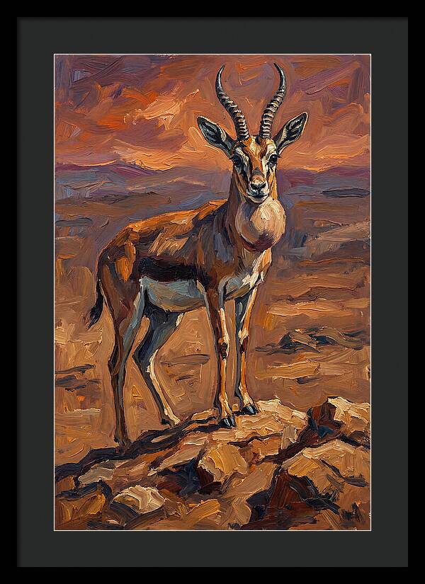 Goitered Gazelle In Expressionist Style