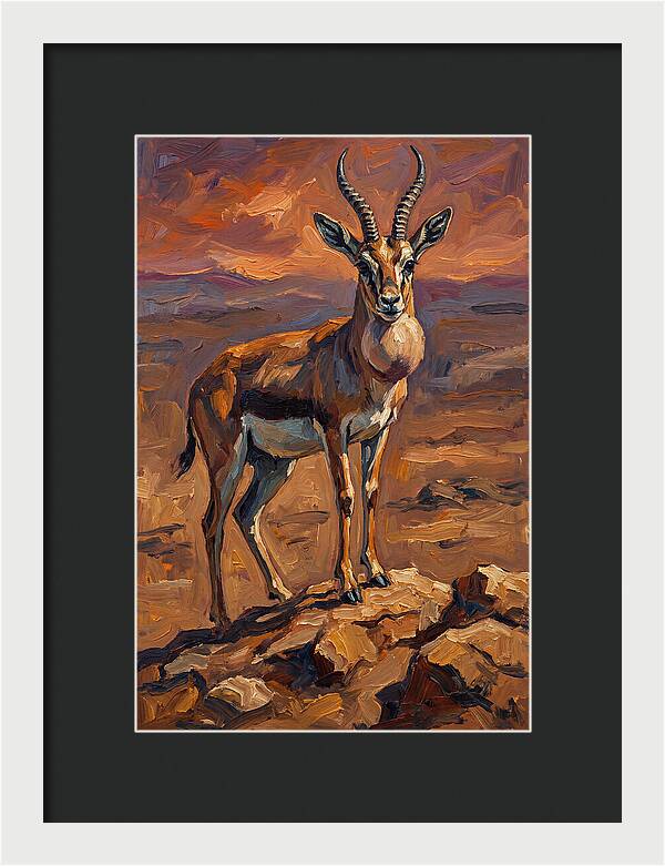 Goitered Gazelle In Expressionist Style