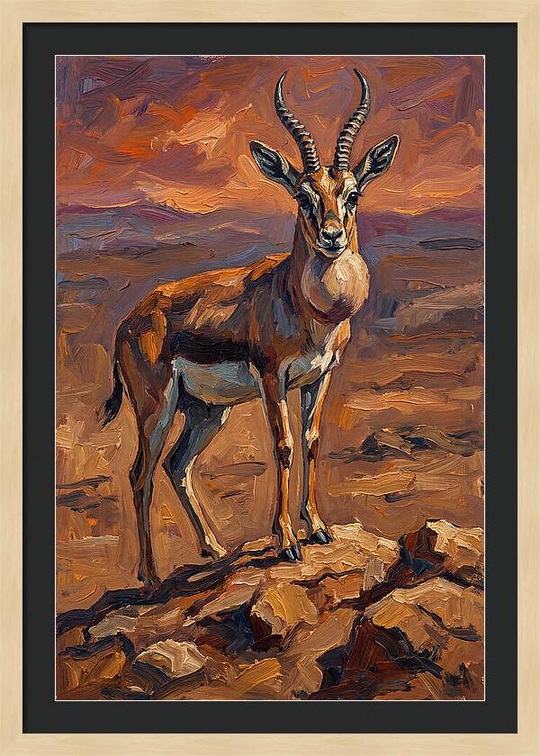 Goitered Gazelle In Expressionist Style