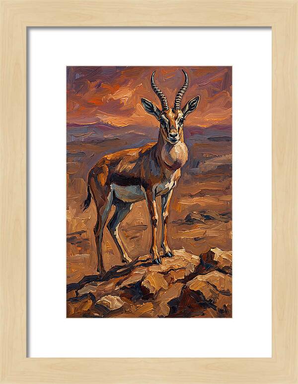 Goitered Gazelle In Expressionist Style