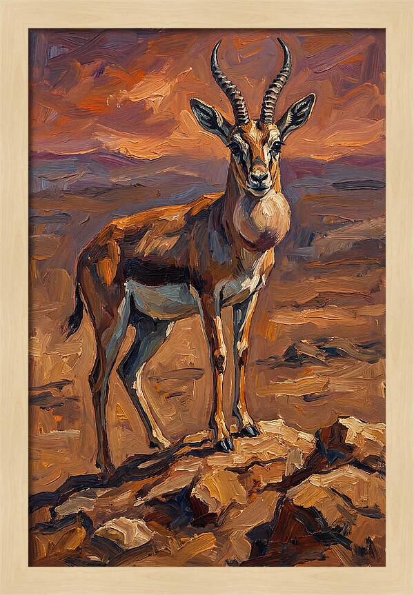 Goitered Gazelle In Expressionist Style