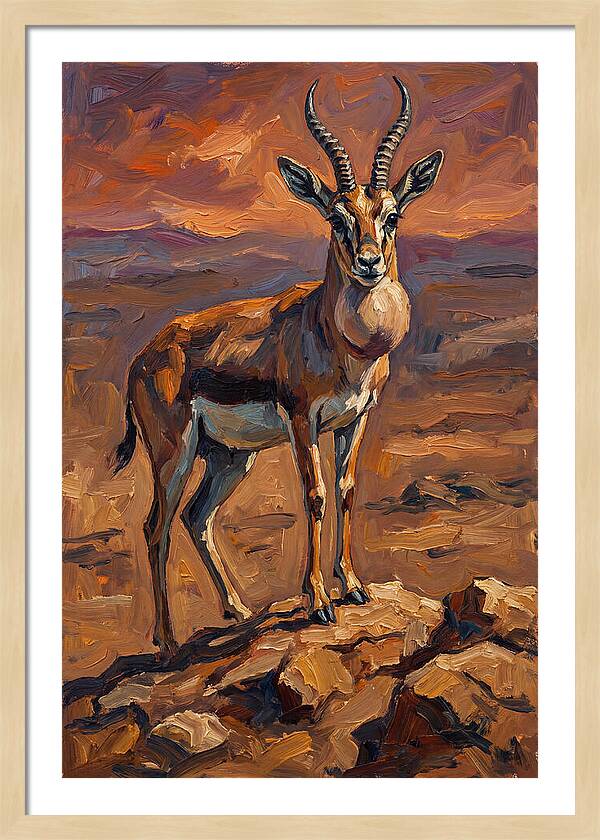 Goitered Gazelle In Expressionist Style