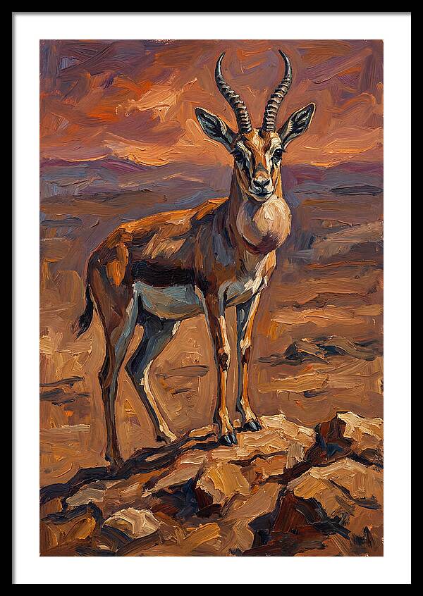 Goitered Gazelle In Expressionist Style