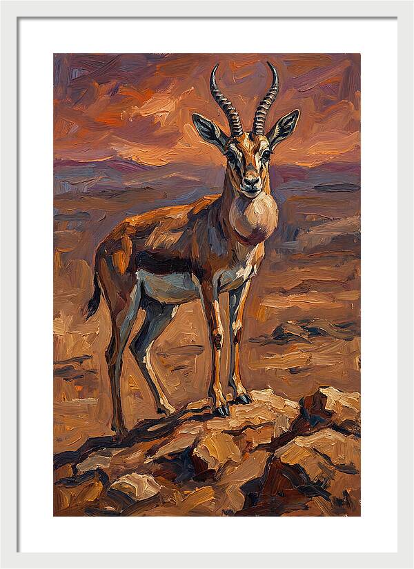 Goitered Gazelle In Expressionist Style