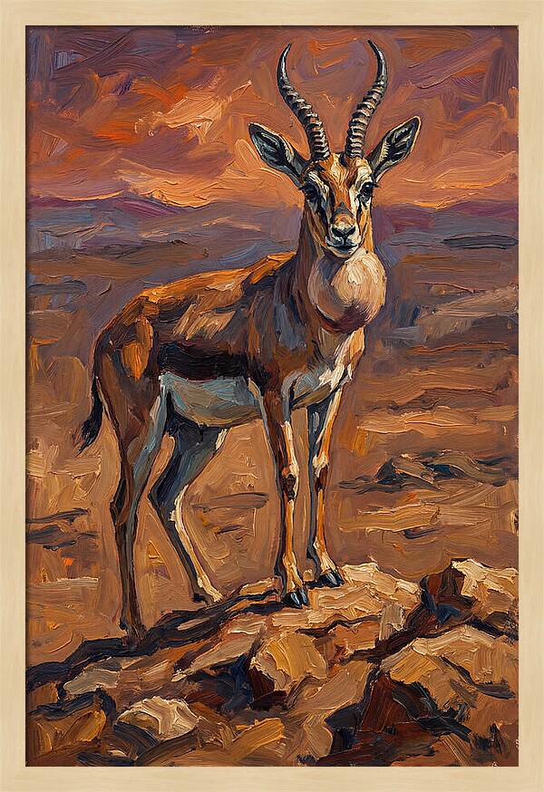 Goitered Gazelle In Expressionist Style