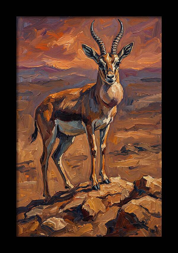 Goitered Gazelle In Expressionist Style