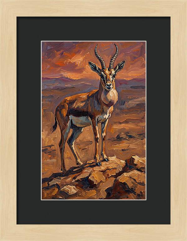 Goitered Gazelle In Expressionist Style