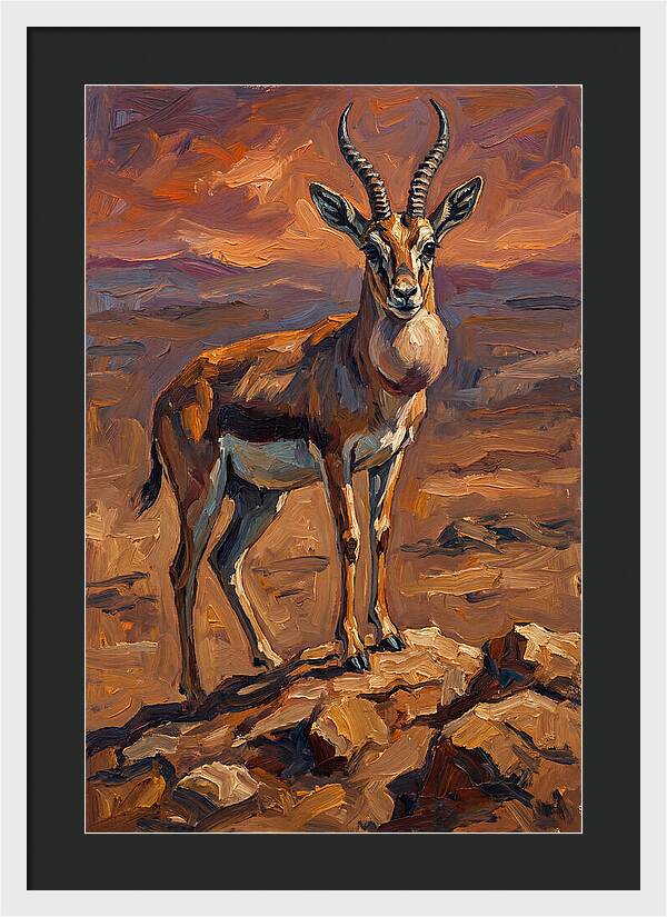 Goitered Gazelle In Expressionist Style